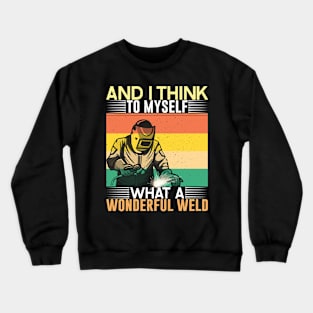 Funny Welder Welding Distressed Retro Vintage Style Design Crewneck Sweatshirt